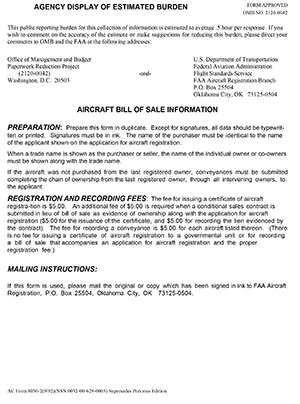 FAA Bill of Sale