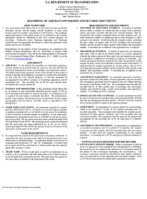 FAA Recording of Aircraft Ownership and Security Documents